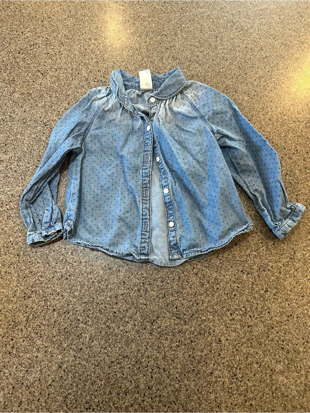 OshKosh B'gosh Light Blue Denim Shirt with Dot Detail